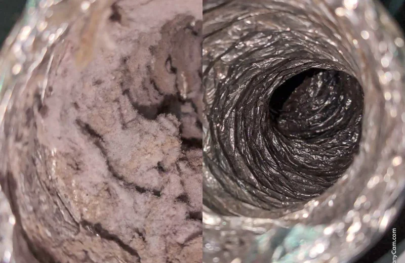 Before And After Dryer Vent Cleaning